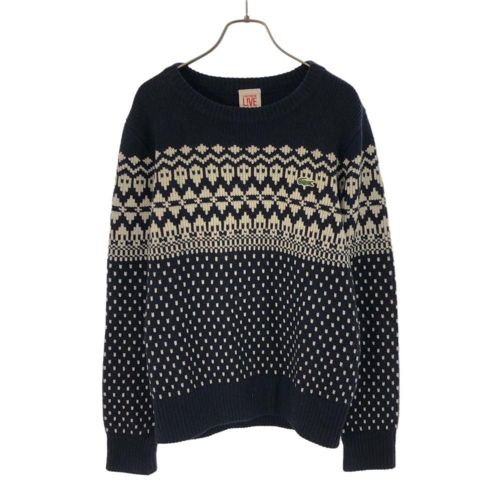 ラコステライブ 長袖 セーター 3 ネイビー LACOSTE L!VE ニット メンズ 4,802円