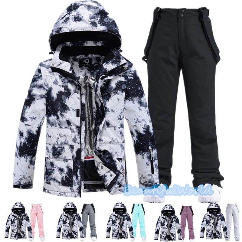スノーボードウェア上下セットスキーウェアメンズレディースセットアップ男女兼用スノボウェアスノーボードジャケットパンツ撥水防風保温雪遊び暖かいH