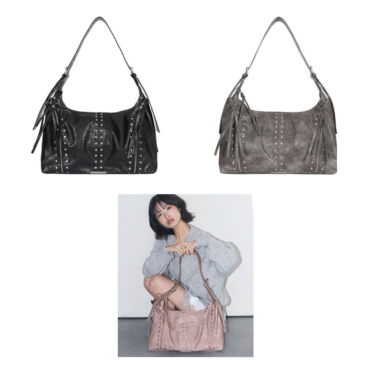 【ILLIGO】 Leaf Eyelet Big Shoulder Bag 3色 正規品