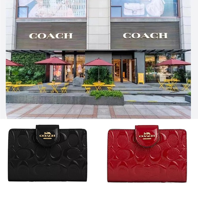 MEDIUM CORNER ZIP WALLET CV414　パテントレザー