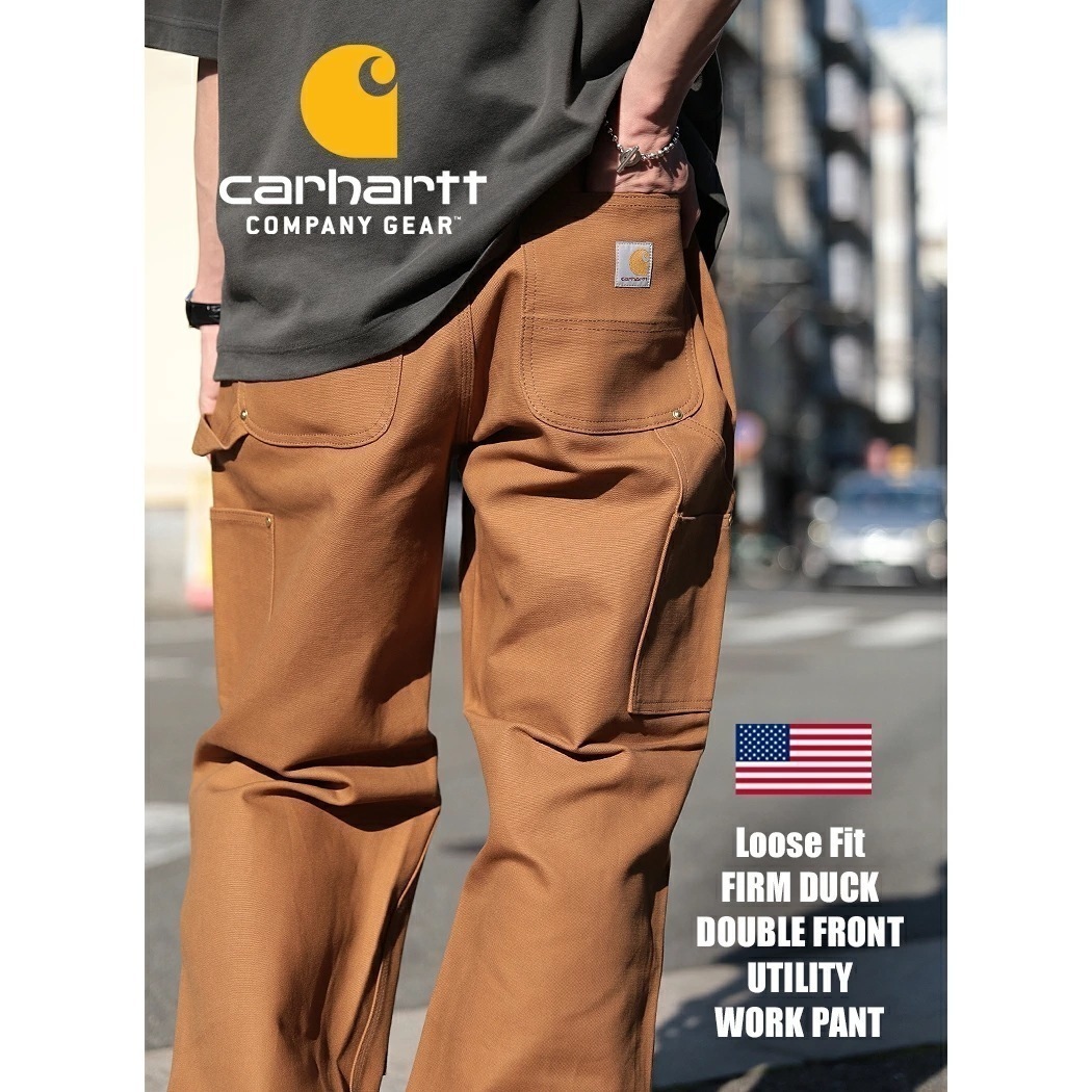 CARHARTT カーハート B01 ダック パンツ LOOSE FIT FIRM DUCK DOUBLE FRONT UTILITY WORK PANT BROWN ( 茶 ブラウン ペインター ボ 12,088円