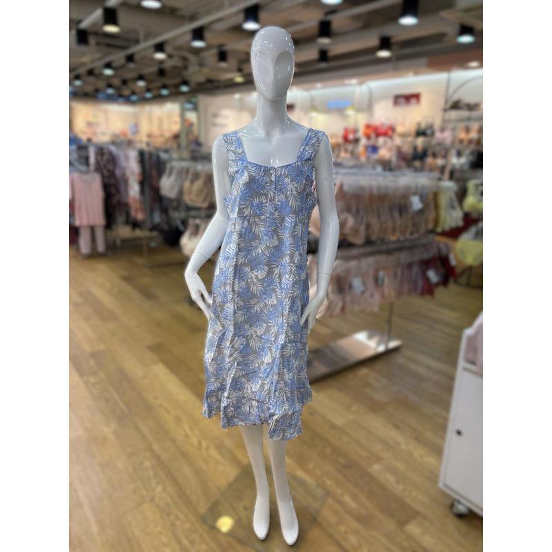[坡州店] [ヴィーナス] 葉模様のワンピースホームウェア BU[VEV3931L]