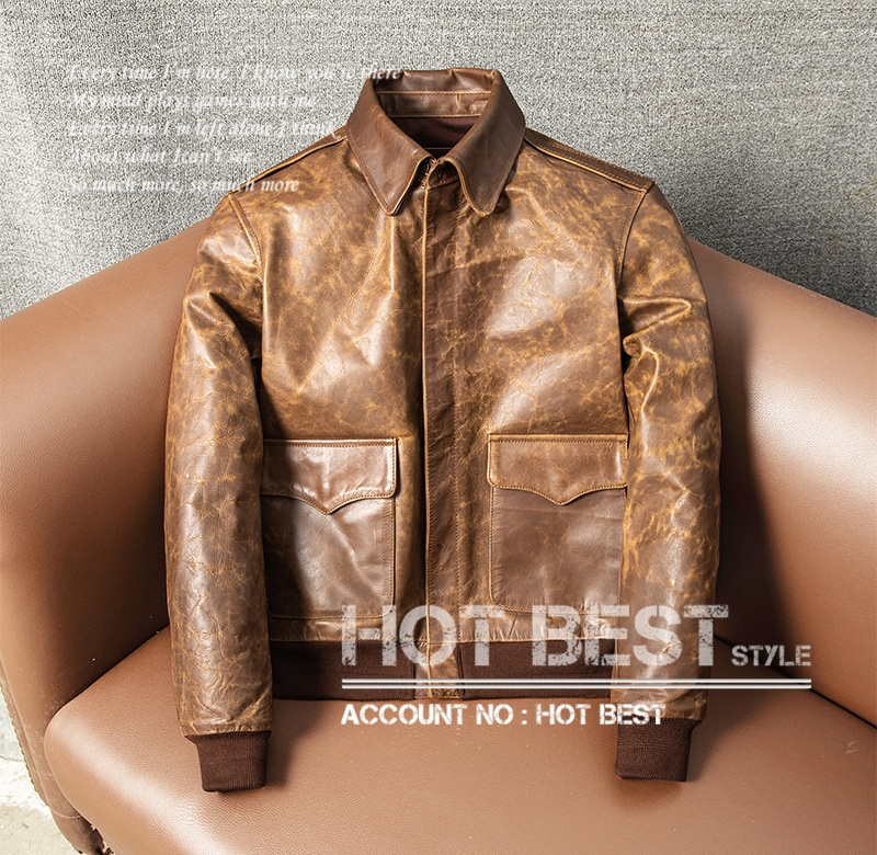 カウハイド 復刻30s USAF TYPE A-2 フライトジャケット タンニンなめし 染料仕上げ オイルレザー 牛革