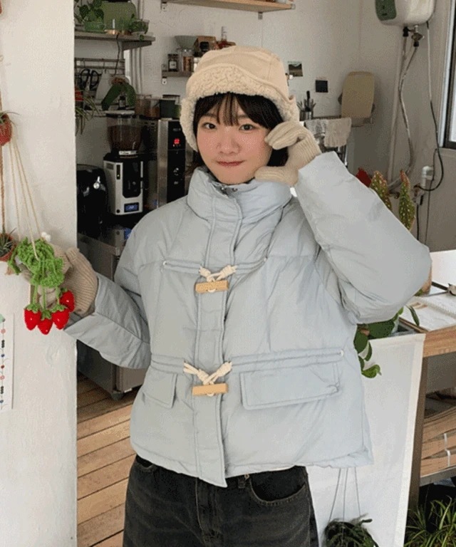 グース 四角ボタン トッポッキ クロップダウン