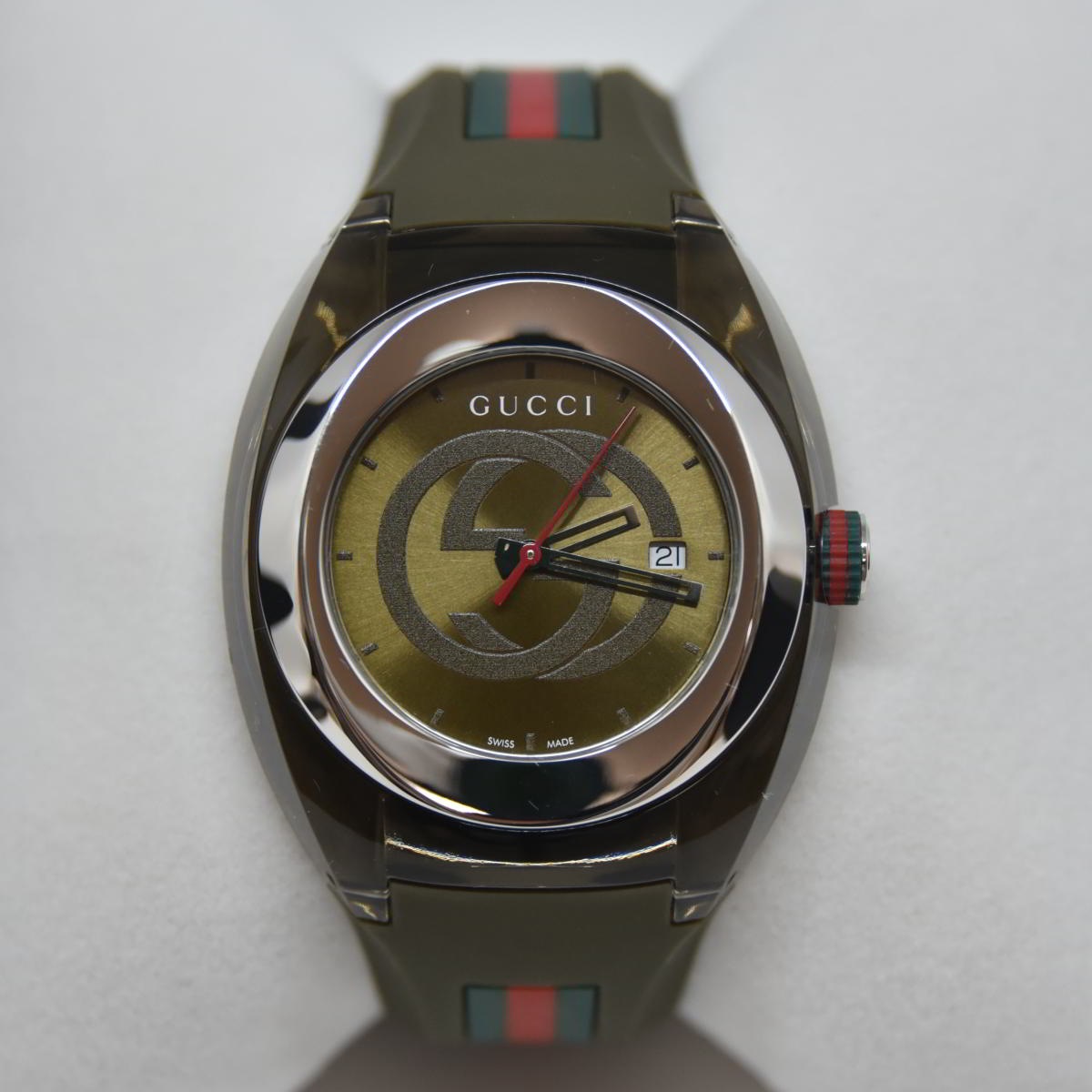 ほぼ未使用 鑑定済 腕時計 メンズ SYNC カーキ YA137106 稼働