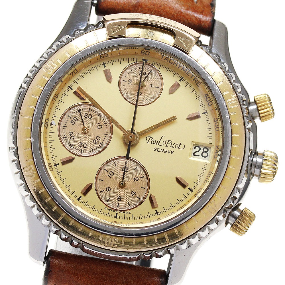 ポールピコ PaulPicot 5091 クロノグラフ 自動巻き メンズ _863660【中古】