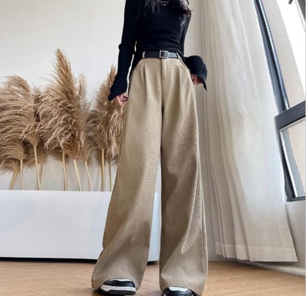 ワイドパンツ 秋冬 裏起毛 パンツ レディース ロングパンツ 微起毛 ガウチョパンツ 体型カバー パンツ ストレートパンツ ロング ロング丈パンツ コーデュロイ 秋物 裏起毛