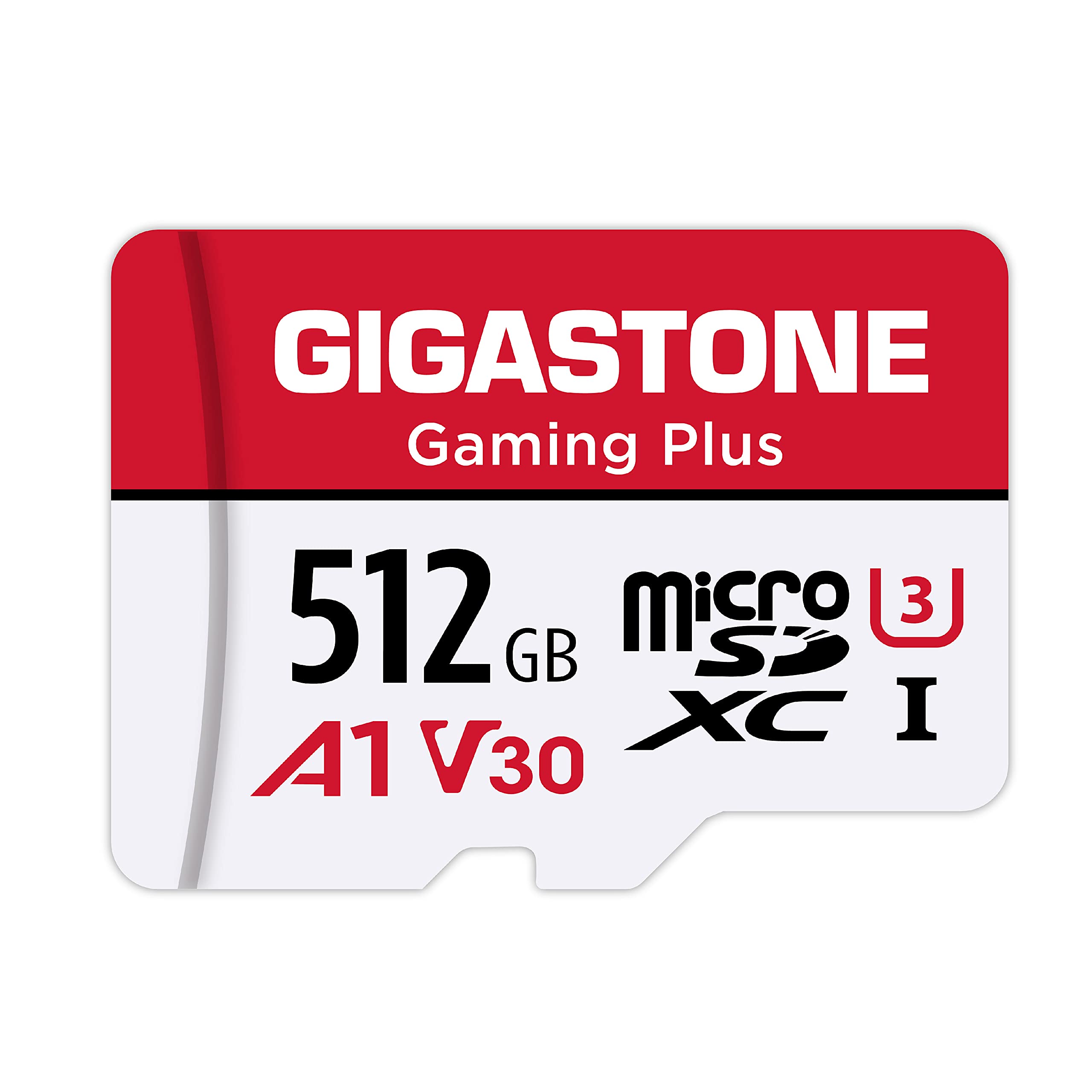 GIGASTONE マイクロsdカード 512GB Nintendo Switch動作確認済 100MB/S 高速, Full HD & 4K UHD動画, UHS-I A1 V30 U3 C10 国