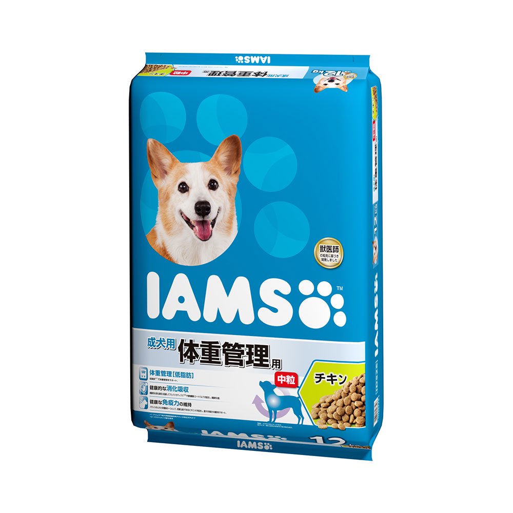 ドッグフード　成犬用　体重管理用　チキン　中粒　１２ｋｇ　お一人様１点限り　ＣＲＣ45―05―40―01―20