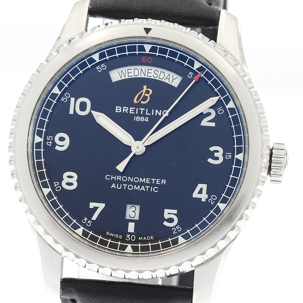 ブライトリング BREITLING A45330 アビエーター8 デイデイト 自動巻き メンズ 保証書付き_920767【中古】