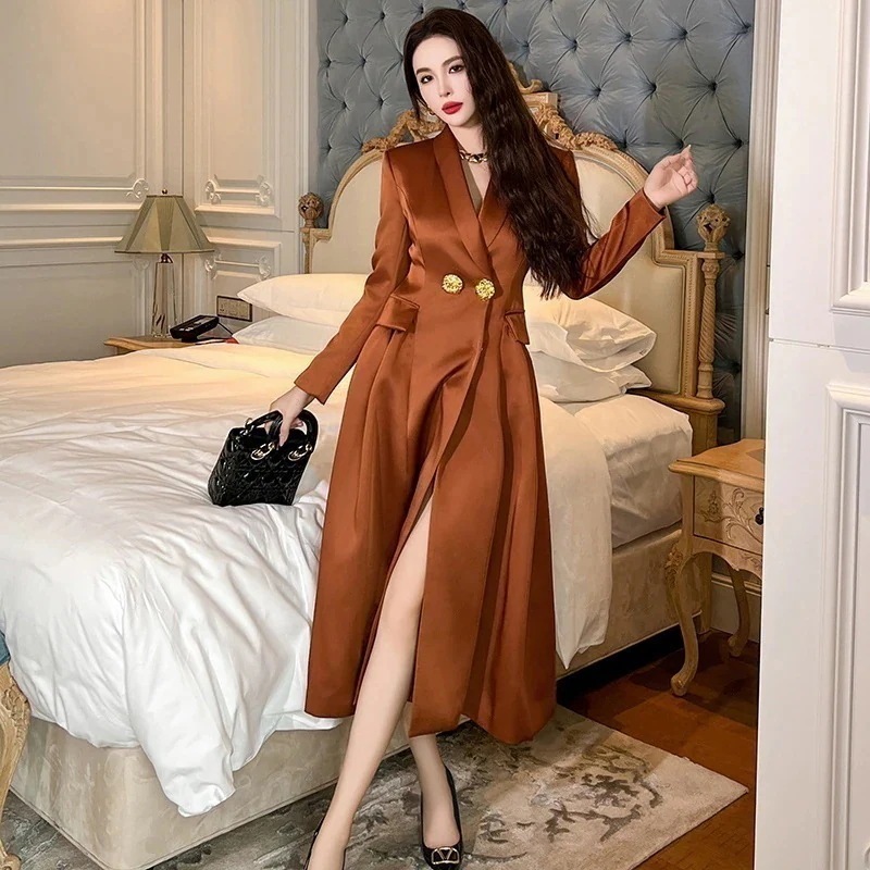 【JY.上品】 秋冬 トレンチコート シルク ウインドブレーカー ドレス パーティー キャバ 着痩せ 大人 同窓会 披露宴 卒業式 結婚式 演奏会 ウェディング 二次会 メガ割30%までに制限