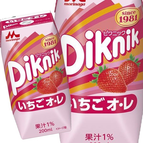 ピクニック いちごオレ 200ml 48本 （24本入り2ケース）