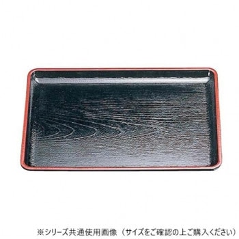 福井クラフト　耐熱A）尺6ケヤキ会席盆黒天朱 50305990