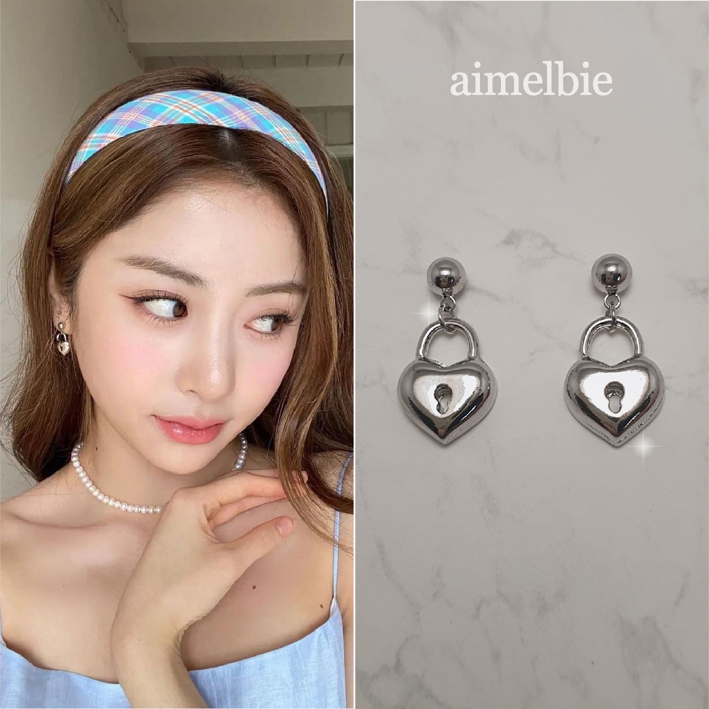 Qoo10 aimelbie ルセラフィムユンジン着用ピアス ハート