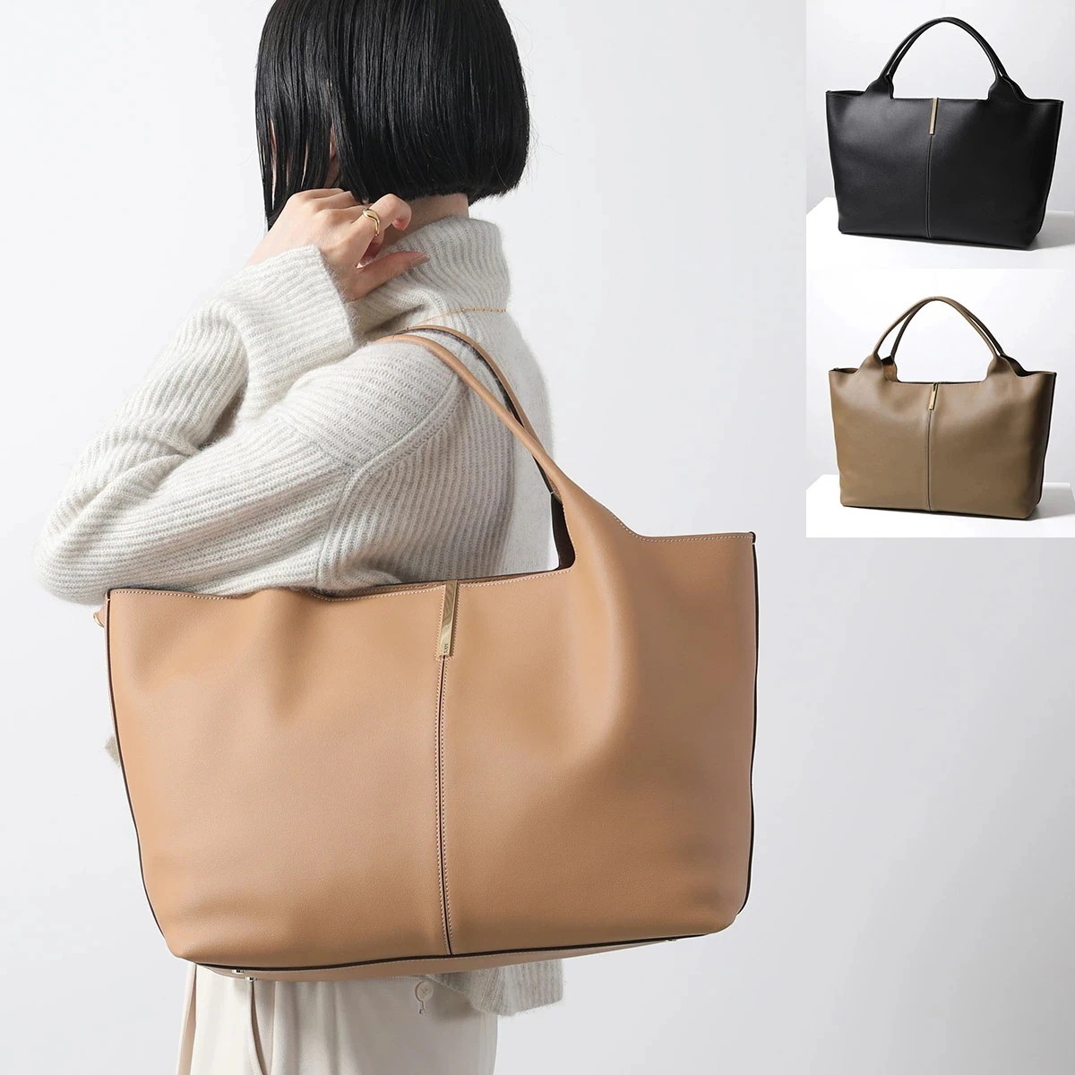 TODS トッズ トートバッグ XBWEBRA0300UBL レディース レザー ショッピングバッグ ミディアム ロゴ 鞄 カラー3色 XBWEBRA0300UBLB999