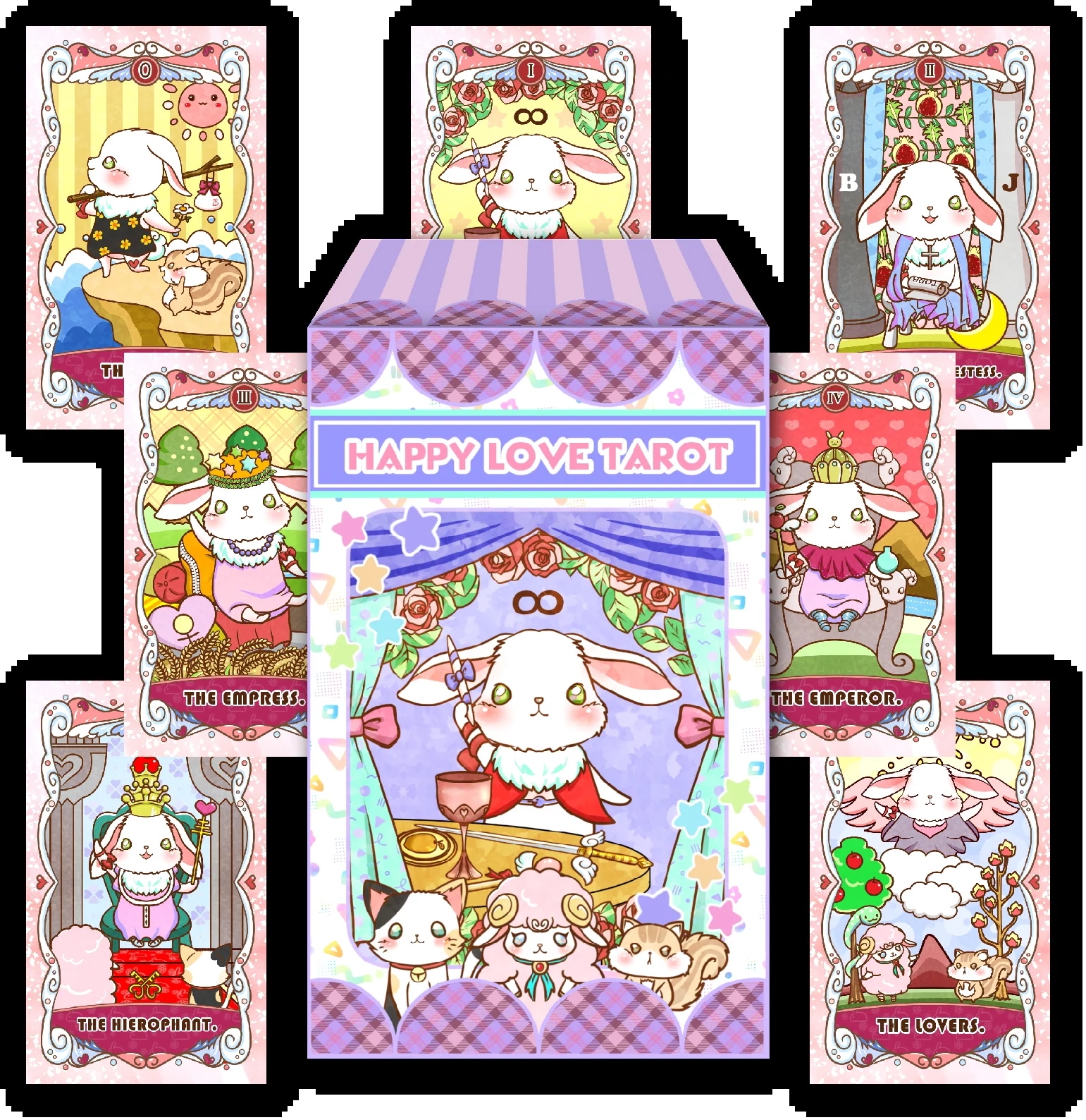 大人気占い師 うさとこWHITE先生監修 はぴらぶタロット Happy Love Tarot 日本語解説書付き 初心者向け