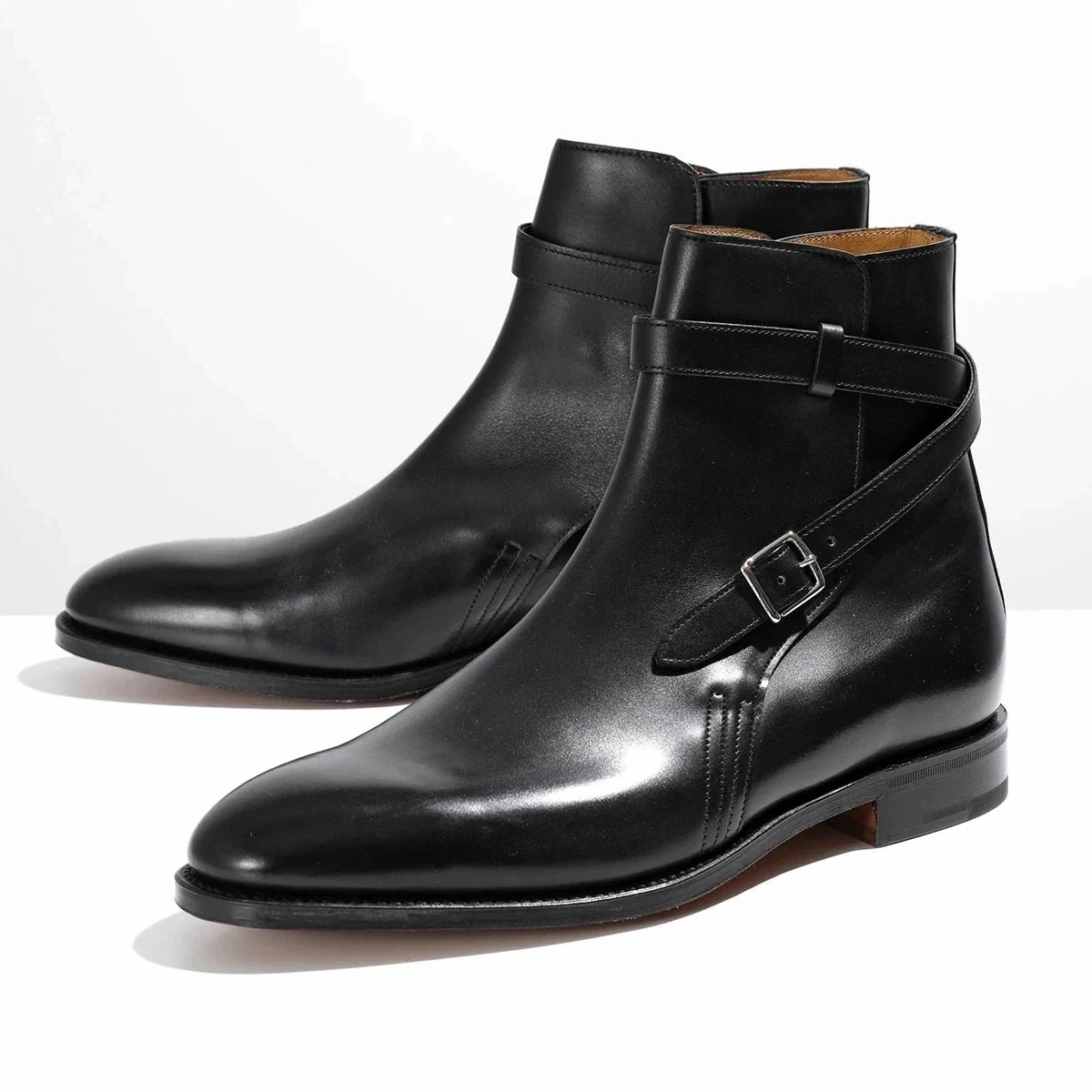 JOHN LOBB ジョンロブ ジョッパーブーツ ABBOT アボット 400041L CALF H/W メンズ レザー クロスストラップ アーモンドトゥ ワイ