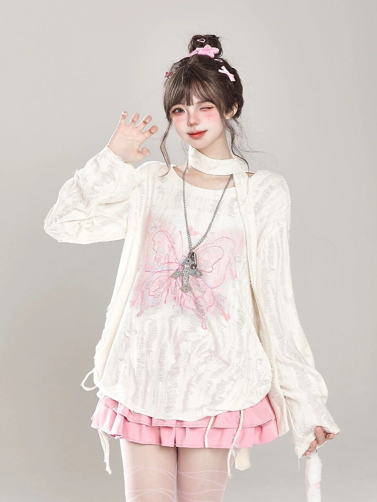 24トップス 長袖 ニット セーター レディース薄手韓国風ショート おしゃれ ロンT色っぽ 女っぽ スタイルアップカジュアルきれいめ大人サイズファッション系フェミニンシルエット かわいい