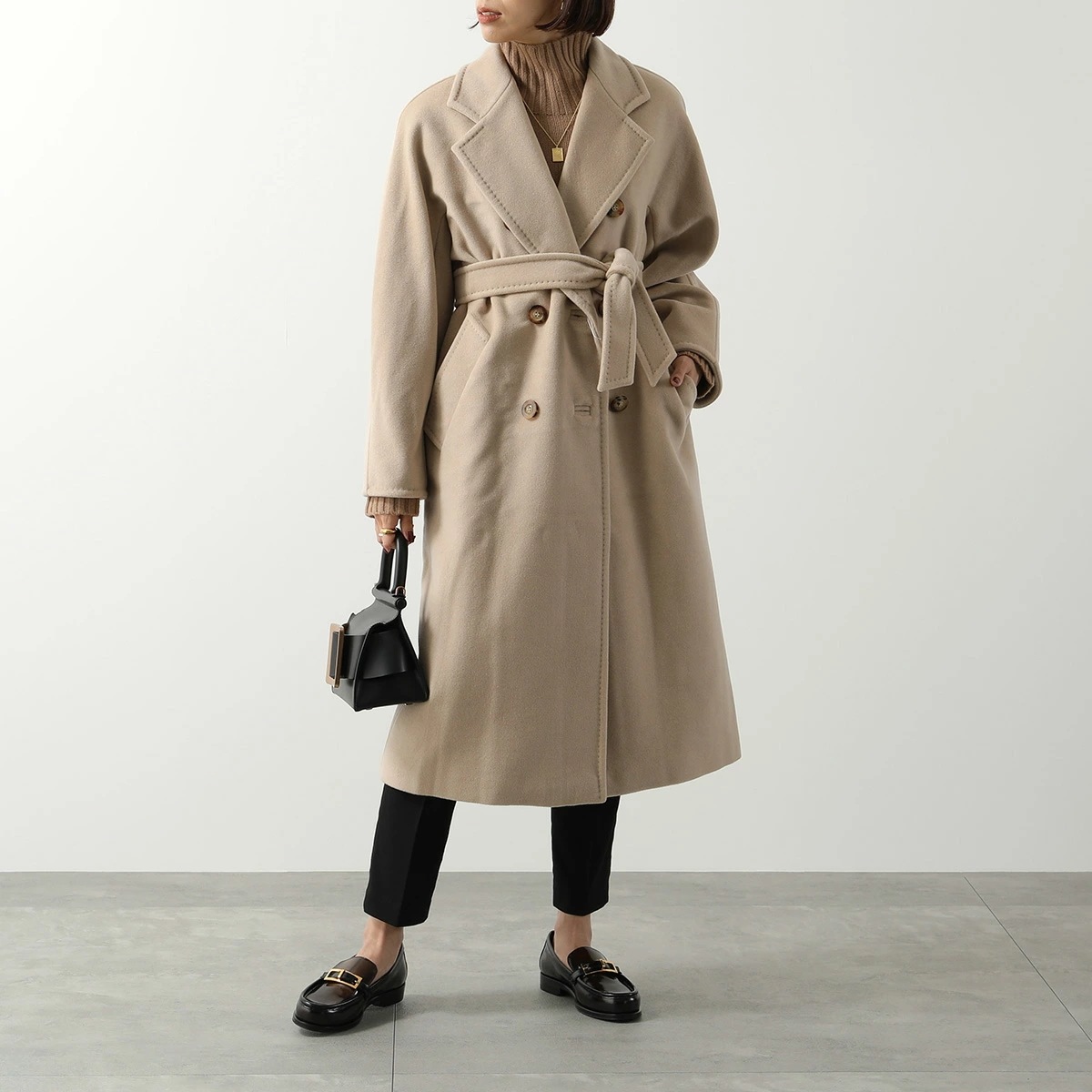 【カラー限定特価】MAX MARA マックスマーラ チェスターコート MADAME マダム 101801モデル アイコンコート カシミヤ ウール ベルテッドコート 032