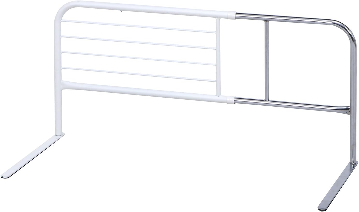 不二貿易 ベッドガード 転落防止 布団ずれ防止 幅95~120×奥行40×高さ45 ホワイト ハイタイプ 幅調整可能 伸縮式 ベッドフェンス 大人 完成品 15564