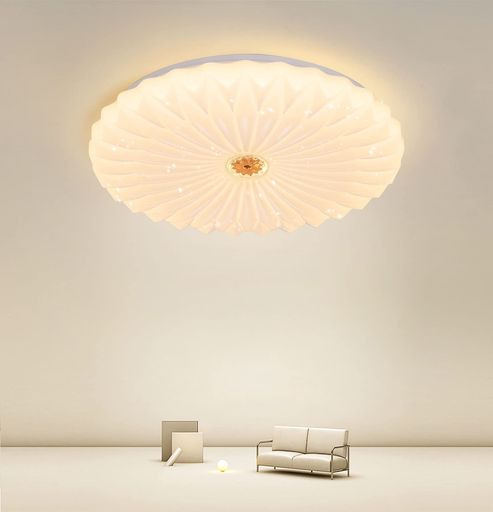 YOULIN LED シーリングライト 心に咲く蓮の花 星空効果 10~12畳~4200LM 調光タイプ 照明器具 3段階調色 天井照明 リビング 居間 食卓 寝室 子供部屋 廊下 おしゃれ 室内照明