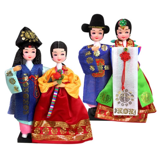 伝統2人韓服人形 浪子組 新郎組 伝統人形 縫いくるみ 韓国民芸品 韓国伝統工芸品