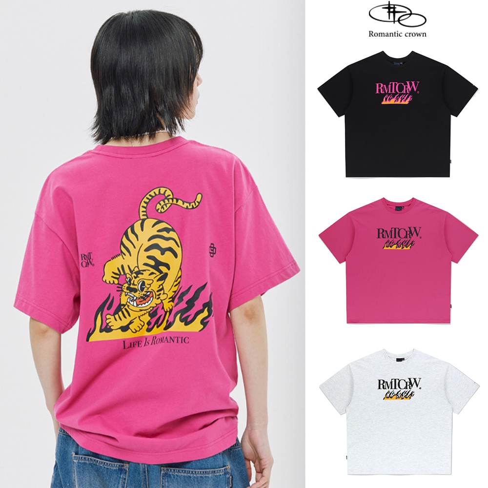 ROMANTIC CROWNのBLAZE REEL TIGER TEE SHIRT 全3色 BLAZE REEL TIGER TEE SHIRT_PINK | ROMANTIC CROWN