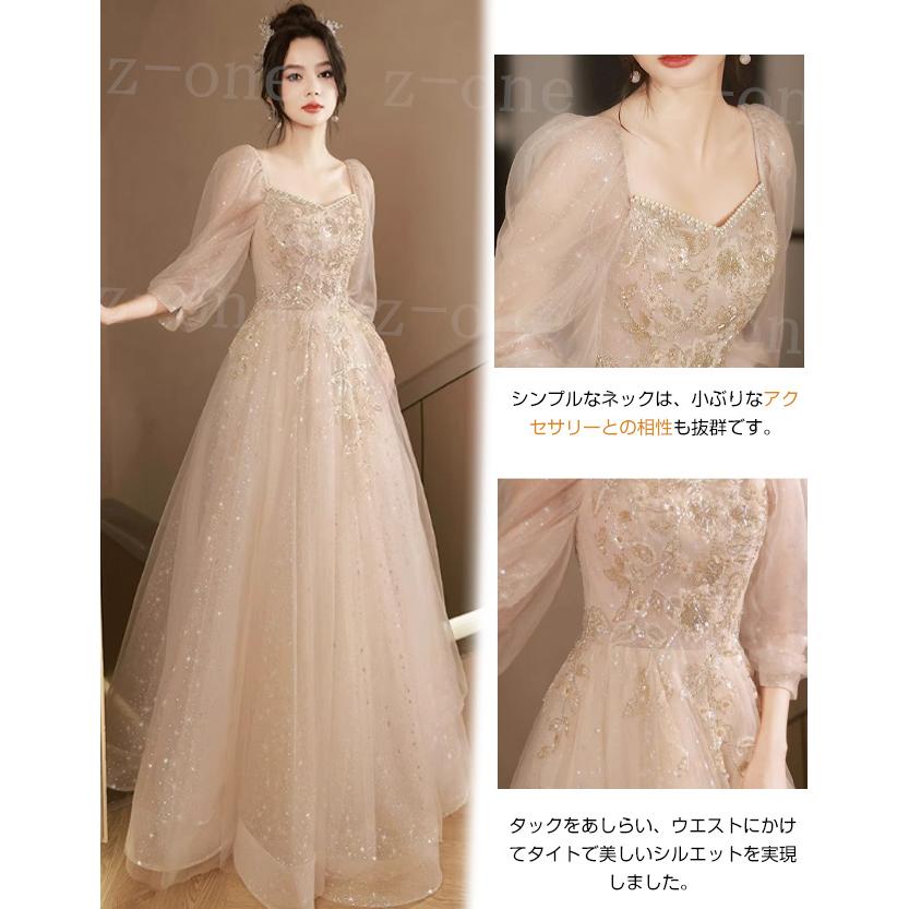 ドレス レディース 新作 ウエディングドレス パーティー エレガント 上品 花柄 レース 体型カバー お姫様 着痩せ 成人式 結婚式 披露宴 二次会 ピアノ