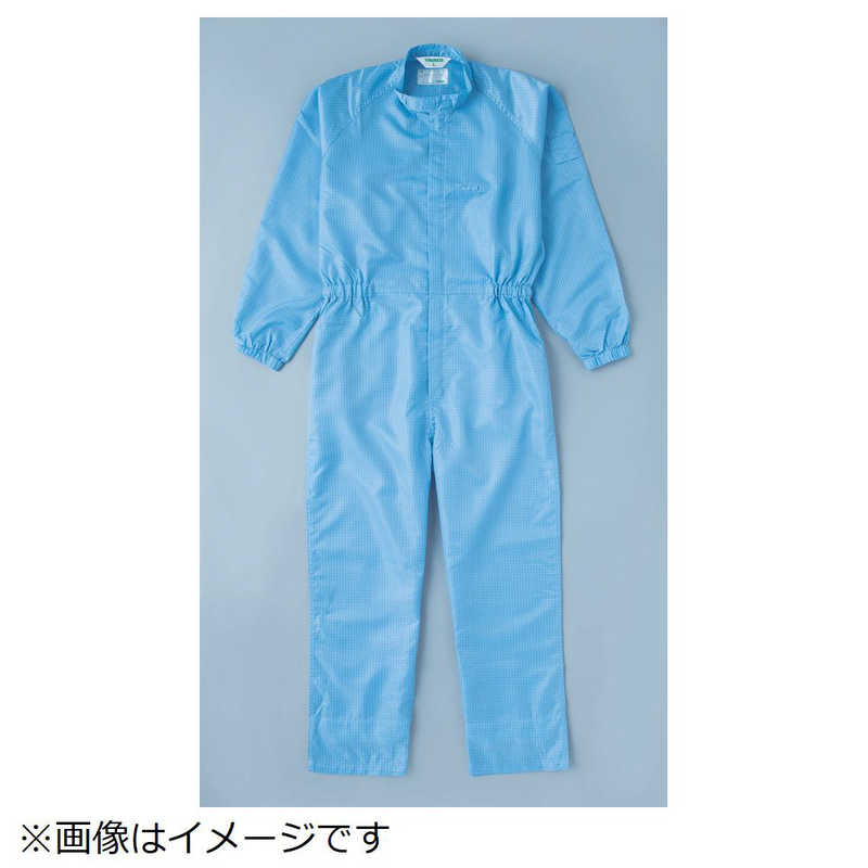 トラスコ中山　制電糸グリッド仕様フード無つなぎ服 ブルー M　TCOGBM