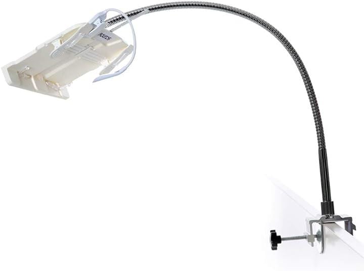 ベッドブックアーム 寝ながら読書 ブックエンド ブックスタンド タブレットアーム タブレットスタンド 書見台 本置き デスクアーム ブックライト付き(ホワイト)