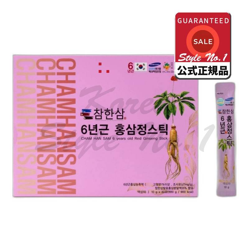 真の麻6年根紅参ジャンスティック30p +ショッピングバッグ300g