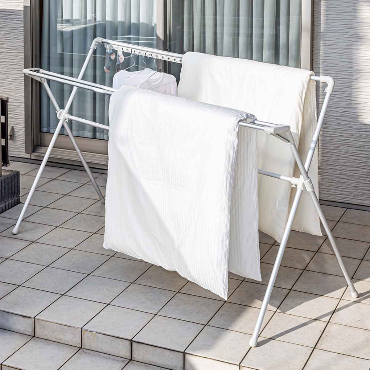 物干し 室外 布団干し アルミ多機能布団干し 洗濯 洗濯物干し 布団 物干しスタンド ふとん 衣類 スタンド スリム コンパクト ステンレス ハンガーラック 折りたたみ 省スペース