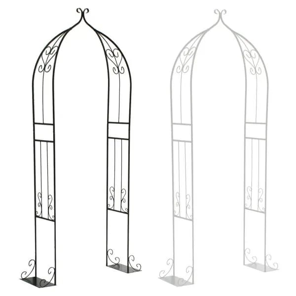 アーチ 庭 ガーデンアーチ アイアン アーチ支柱 バラアーチ 薔薇 ローズ ガーデニング 門 ゲート 園芸 ヨーロピアン 北欧 おしゃれ 白 ホワイト 黒 ブラック