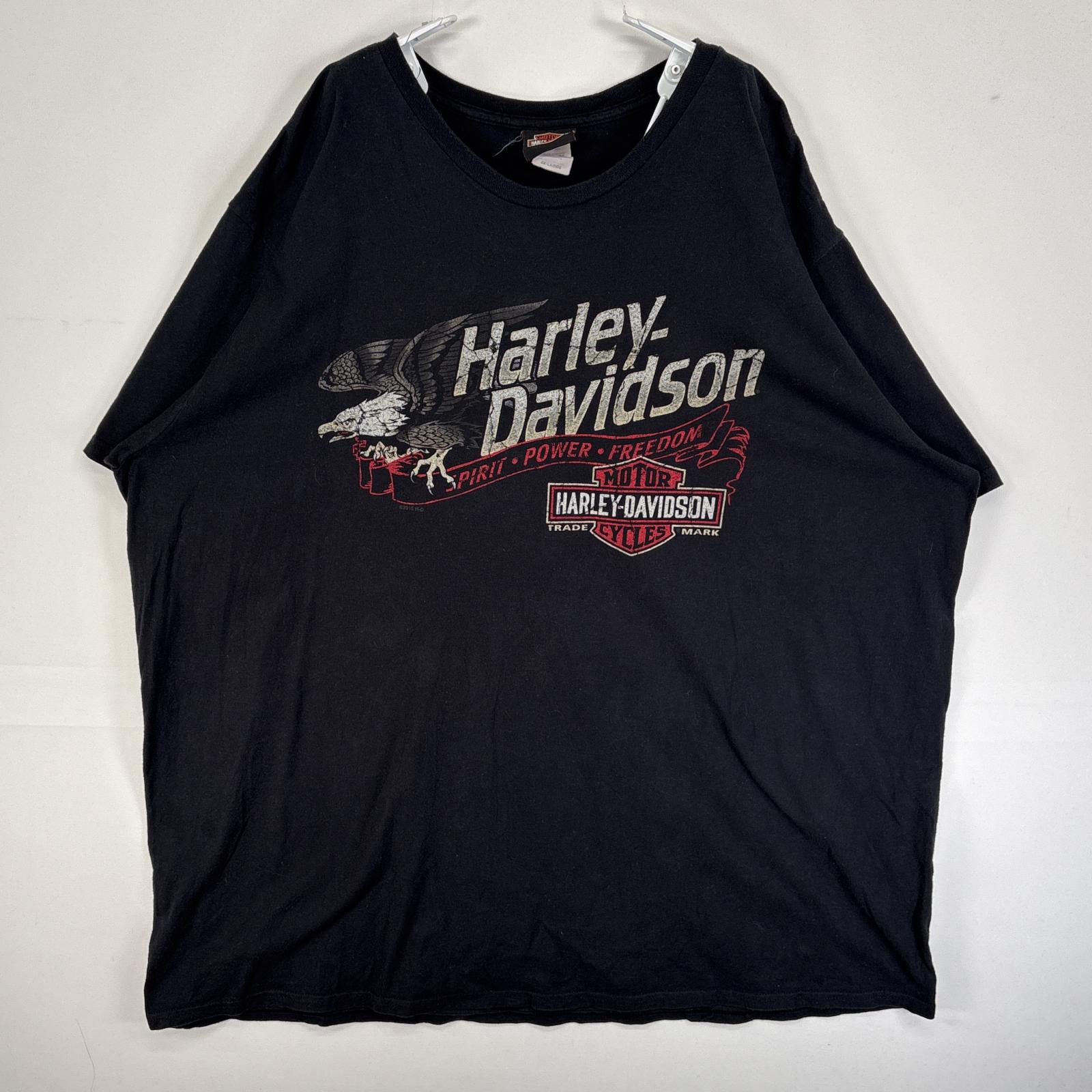 古着 半袖Tシャツ 企業 バイク 大きいサイズ クルーネック 3XL ブラック 両面プリント メンズ