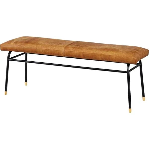 ベンチ 本皮 レザー 2人掛け 3人掛け おしゃれ シンプル 北欧 カフェ風 腰掛け チェア 椅子 クッション座面 カジュアル レトロ インテリア アメリカン