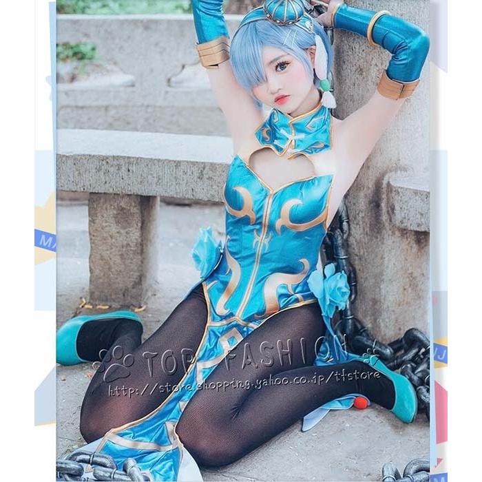 Reゼロから始める異世界生活 レム チャイナドレス コスプレ衣装 アニメ 仮装 変装 コスチューム ステージ服 文化祭 cosplay1261