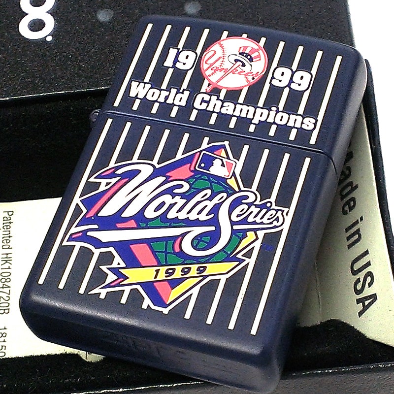 ZIPPO 1点物 ワールドシリーズ 1999年 NYY優勝記念 ジッポ ライター レア ビンテージ おしゃれ 野球 ネイビー 廃盤 珍しい ヴィンテージ 未使用品 かっこいい USA ニューヨーク