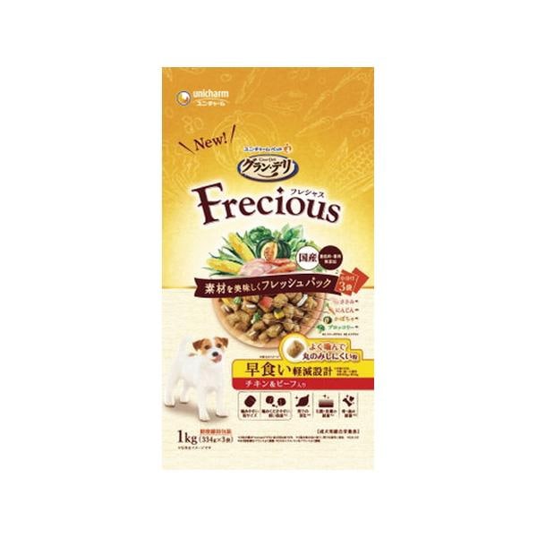 【1ケース】【お取り寄せ対象品】グラン・デリ Frecious 早食い軽減設計 チキン＆ビーフ入り 1kg [ユニ・チャーム] *8個
