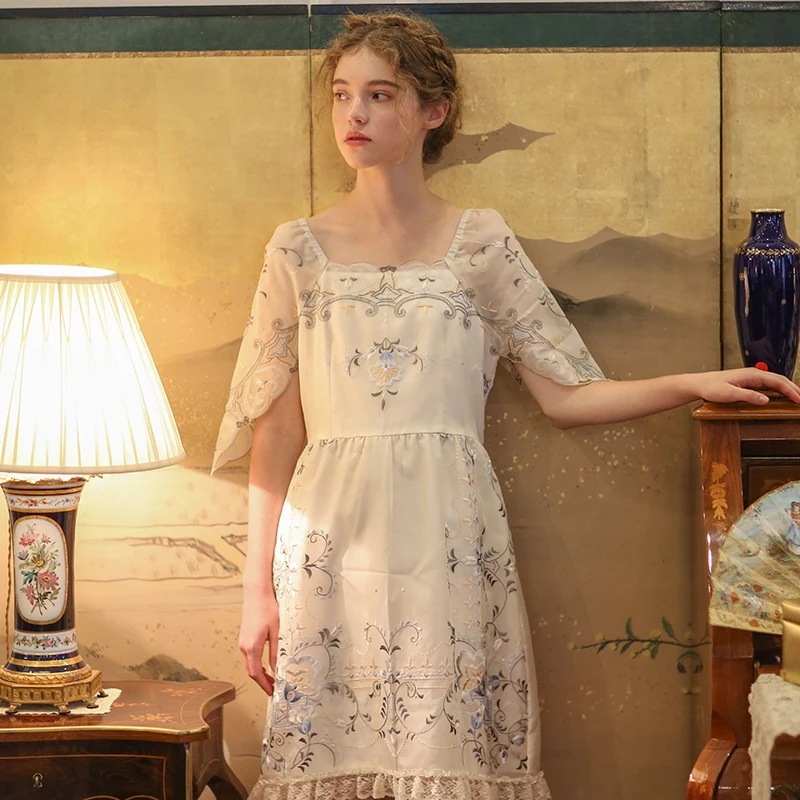 女性のための美しいシルクドレス,女性のためのサマードレス,オリジナルデザイン,限定版,絶妙な刺embroidery