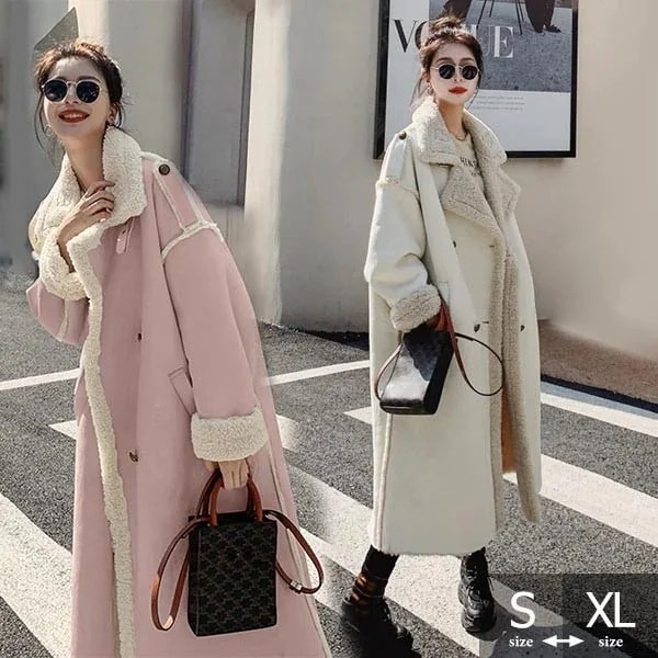 ロングコート アウター 厚手コート フェイクムートンコート レディースコート もこもこ コート 裏ボア ジャケット 裏起毛 裏ボアコート ムートンコート 定番フェイムートン 裏ボア 暖かい 韓国ファッ