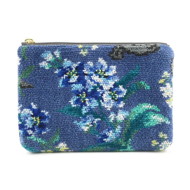 ポーチ（大） エーデルブラウ ライトブルー 限定デザイン 花柄フラワー EBL252014