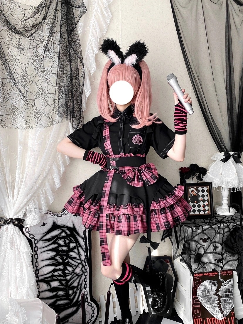 今年人気爆発中 ロリータ コスプレ 学院祭用 人气 新作 ハーフスカート SKチェック ディアボロ ガールズヒットワンピース ロリータ30%までに制限