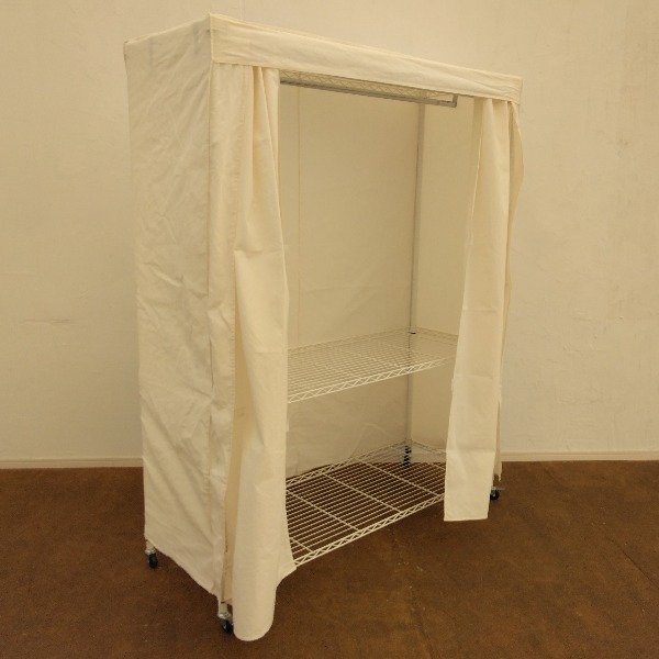 ハンガーラック ホワイト 洗えるカバー付き頑丈ハンガーラック コートハンガー パイプハンガー クローゼットハンガー 洋服掛け スリム 棚付き 可愛い おしゃれ