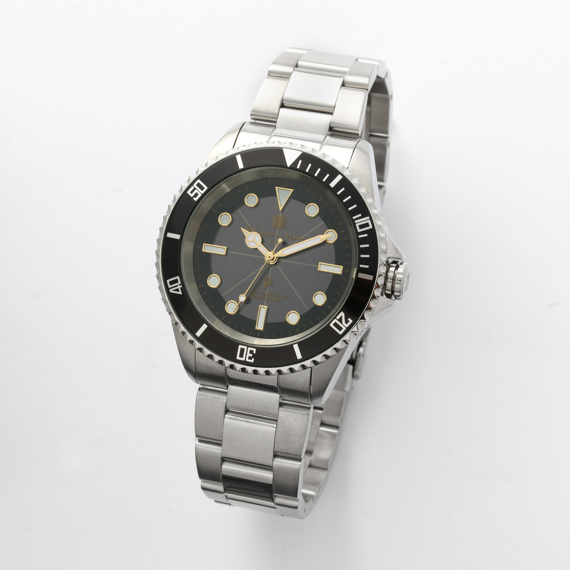 Salvatore Marra サルバトーレマーラ腕時計　電波ソーラーウォッチ　SM22110-SSBKGD 10,296円