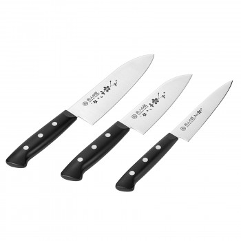 よこやま 燕人の匠 桜吟 三徳包丁170mm＆小型三徳包丁140mm＆ペティナイフ140mm ETO-801 6,116円