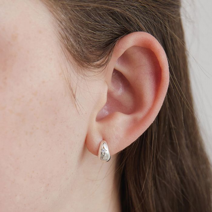 [Silver 925] Planet Cubic Hoop Earrings 2色 おしゃれ ピアス 韓国ファッション 5,298円