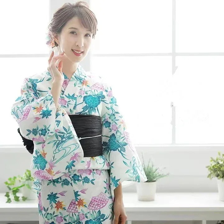 早買い早割 の着物 浴衣 女性の伝統的なスタイルの綿麻生地 のレトロな旅行服撮影用cos