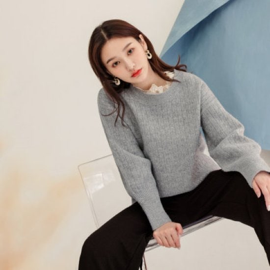 【取寄：納期2週間】ニットセーター レディース トップス 長袖 プルオーバー ハーフタートルネック レース フリル シンプル 無地 カジュアル お出掛け おしゃれ パステルカラー デイリー 秋冬