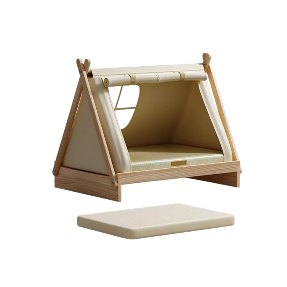 AOUTN木製ペットハウス犬小屋オールシーズンパッド入り通気性密閉式工具なしで簡単に組み立て可能窓付き猫ハウス防雨耐腐食性屋内/屋外使用小型中型大型犬に最適家庭用パティ