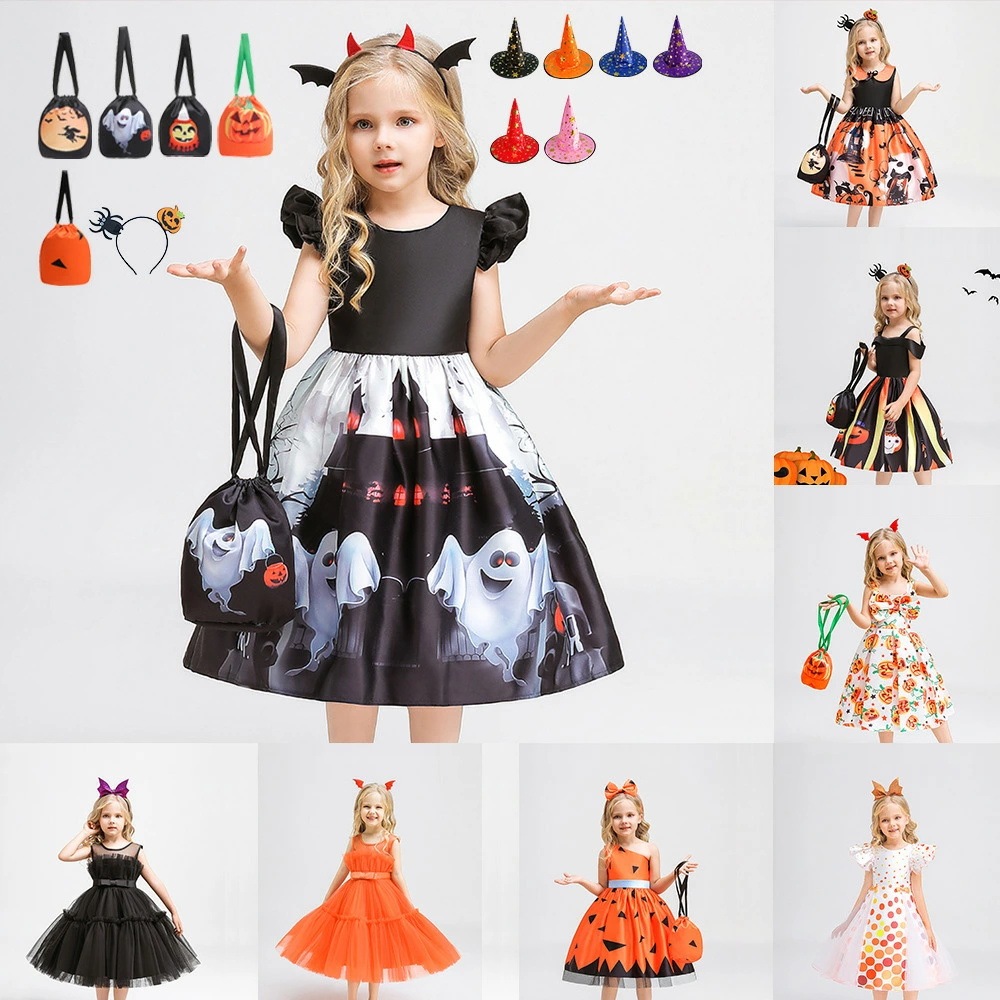 ハロウィン 衣装 子供用 子供ドレス 帽 コスム ワンピース コスプレ衣装 ドレス witch 女巫 メルヘンウィッチ まじょ 魔女 ウィッチガール コスプレ 100cm 110cm 4,920円